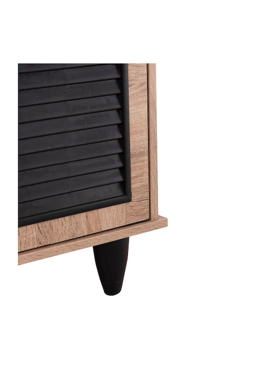 McKenna Wooden Shoe Organizer with 3 Shelves Sonama / Black 76.5x30x68.5cm
