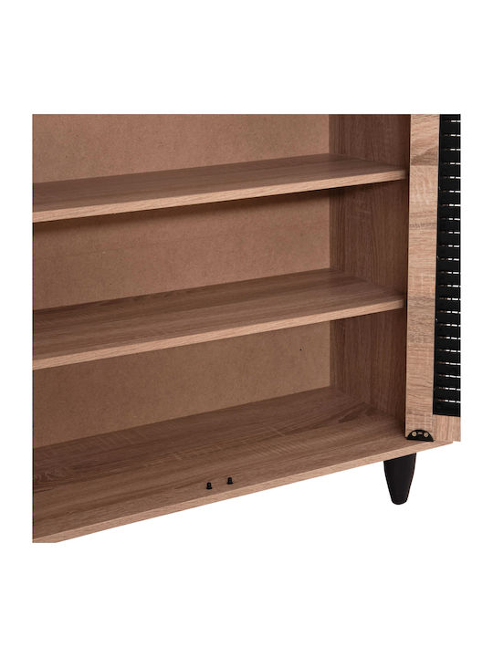 McKenna Wooden Shoe Organizer with 3 Shelves Sonama / Black 76.5x30x68.5cm