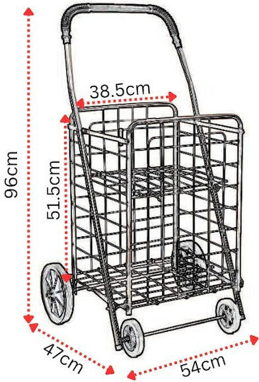 Shopping Trolley Blue 54x47x96cm
