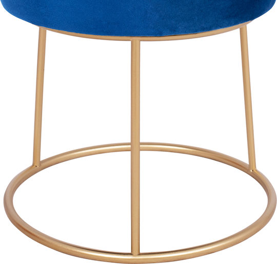 Hocker Für das Wohnzimmer Gepolstert mit Samt Karlo Blue 36x36x38cm