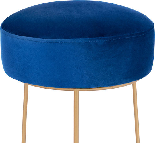 Hocker Für das Wohnzimmer Gepolstert mit Samt Karlo Blue 36x36x38cm