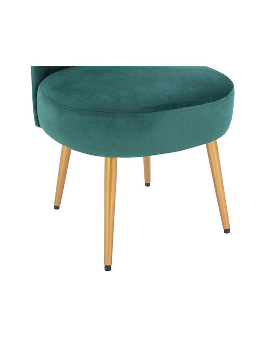 Stool For Living Room with Backrest Upholstered with Velvet Yasmine Cypress 47x43x63.5cm
