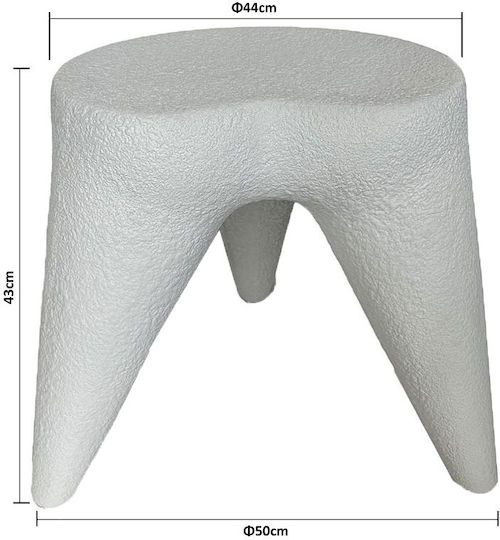 Stool For Living Room made of Polypropylene White 44x44x50cm