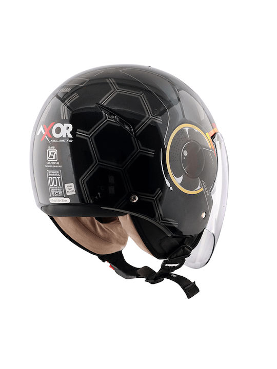 Axor Striker Hitman Black/Grey Κράνος Μηχανής Jet ECE 22.06 1150gr με Sunvisor