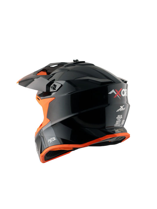 Axor X-Cross Dual Black Orange Мотоциклетна каска On-Off ECE 22.06 1600гр с Sunvisor