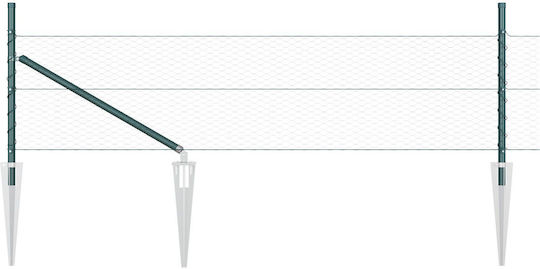 vidaXL vidaXL Verzinktes Stacheldraht Drahtzaun Set Grün 0,4x25m