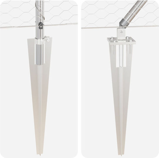 vidaXL Verzinkter Stacheldraht Drahtzaun Set Grau 0.4x25m