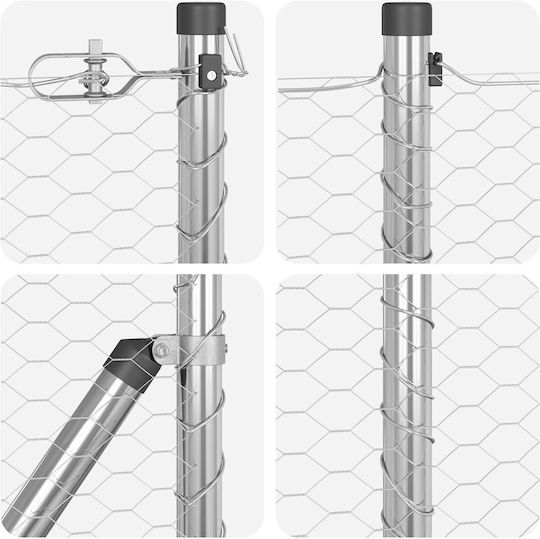 vidaXL Verzinkter Stacheldraht Drahtzaun Set Grau 0.4x25m