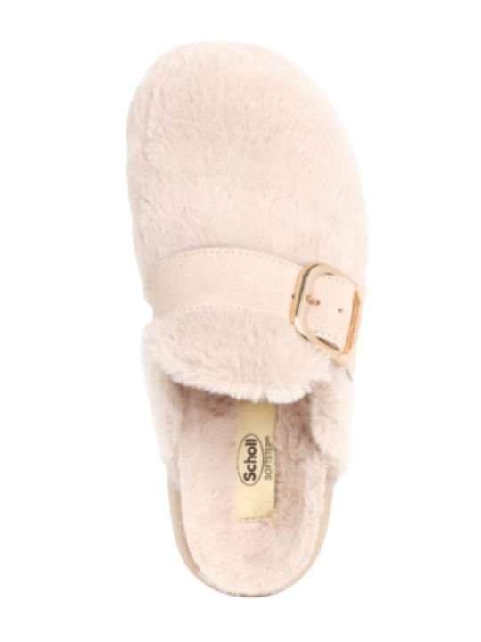 Winter Women's Slippers with Fur Beige