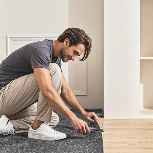 Vevor Anti-slip Rug Rectangular Gray