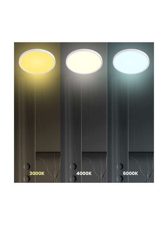 Eko Light Πλαφονιέρα Οροφής 40εκ. Λευκή με Ενσωματωμένο LED