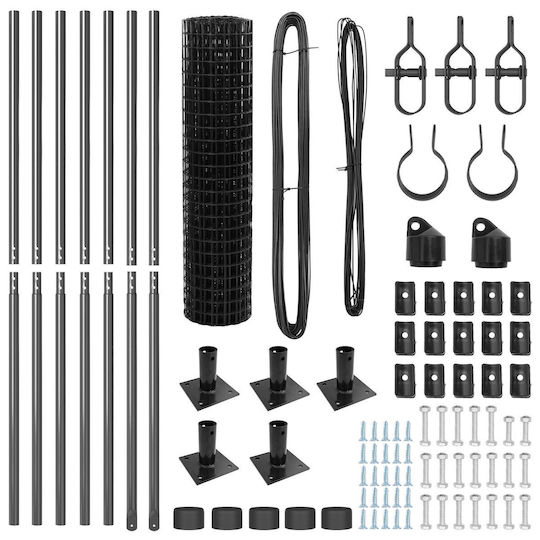 vidaXL Draht für Gartenzaun aus Stahl 120cm 1Stück Gray
