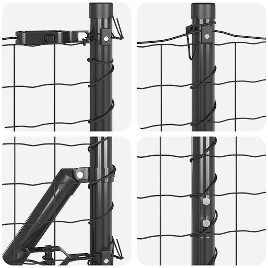 vidaXL Draht für Gartenzaun aus Stahl 120cm 1Stück Gray