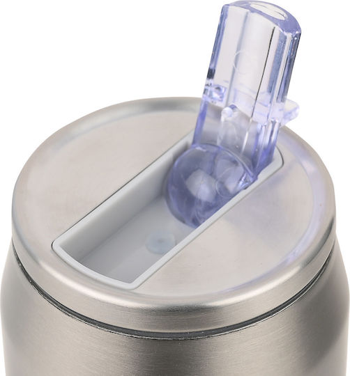 Estia Travel Cup Save the Aegean Recyclable Glass Thermos Stainless Steel / Plastic BPA Free 500ml Steel Flow with Straw