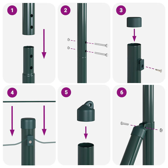 vidaXL Garden Fencing Material 13pcs Green