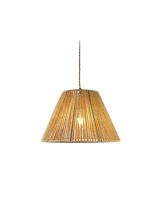 Pakketo Lubuto Pendant Light Copper Boho with Rope for Socket E27 34.5x34.5x23cm