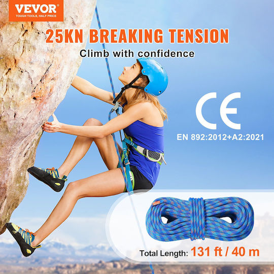Vevor DSDLS131YC103J6V8V0 Dynamic Climbing Rope with Length 40m Blue
