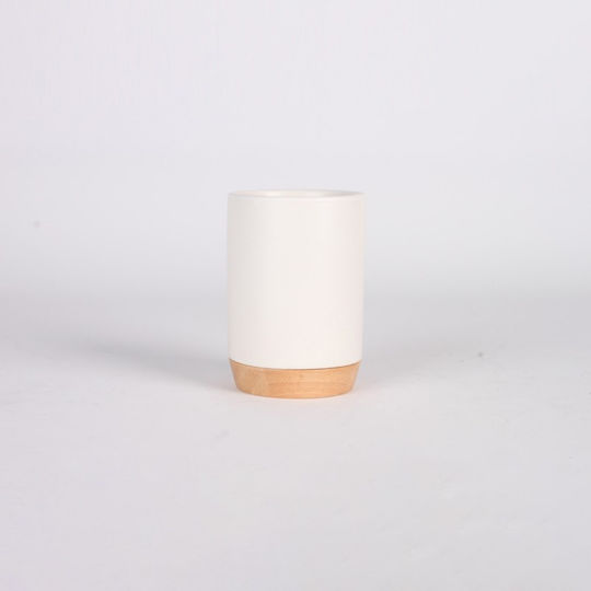 Inter Ceramic Countertop Cup Holder Made of White Resin