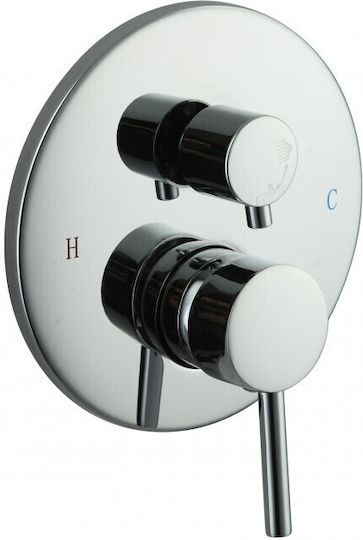 Inter Ceramic Built-in Faucet Mixer for Shower Silver