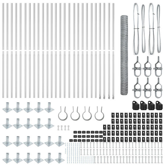 vidaXL Draht für Gartenzaun aus Stahl 3.2x150cm 13Stück Gray