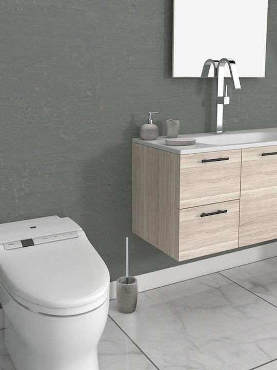 Inter Ceramic Plastic Toilet Brush Silver