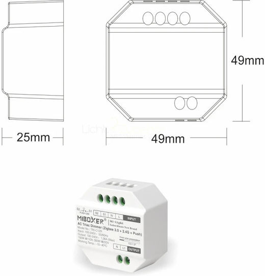 Miboxer Smart Switch Dimmer ZigBee & RF 1.36A