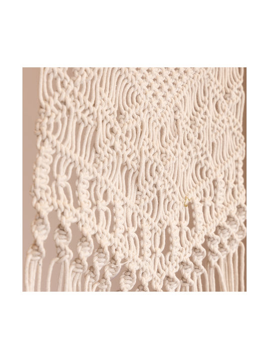 Macrame Suspendată Decorațiune Pentru Perete Ecru Din Țesătură 75x35cm 2 Bucăți