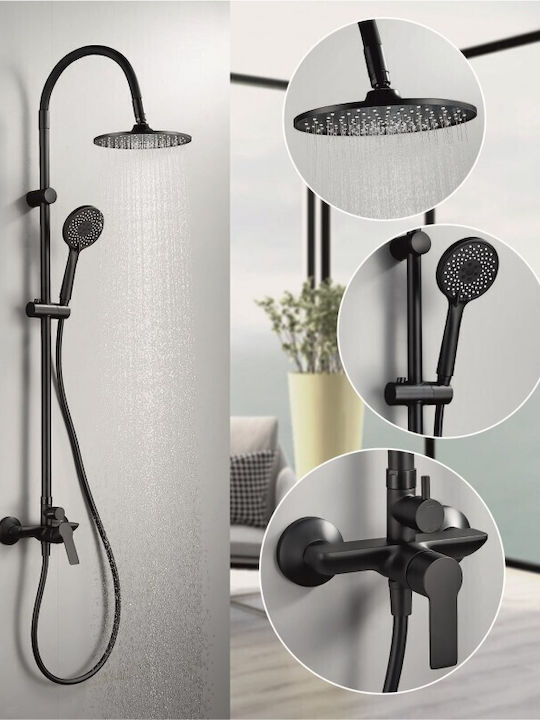 Inter Ceramic Duschsäule ohne Armatur Schwarz