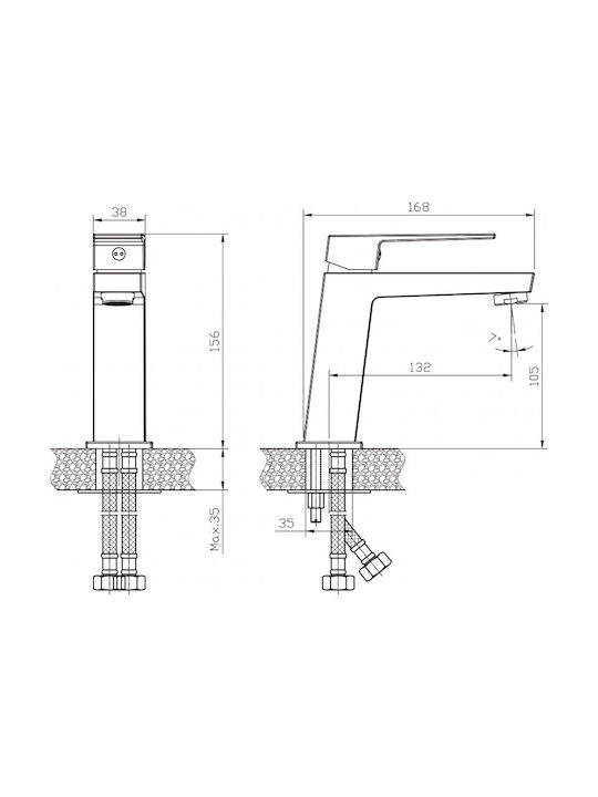 Inter Ceramic Mixing Sink Faucet Gray