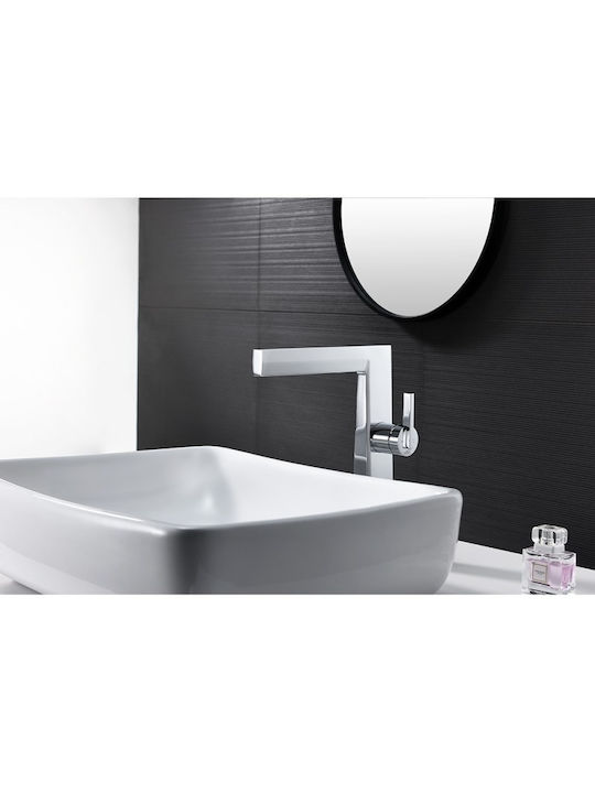 Inter Ceramic Αναμεικτική Μπαταρία Νιπτήρα Ασημί