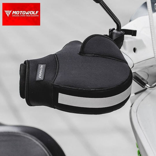 Set 2 Protectoare de Vânt pentru Ghidonul Motocicletei Impermeabile Căptușite pentru Vreme Rece Universale Motowolf