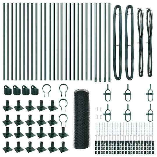 vidaXL Garden Fencing Material 13pcs Green