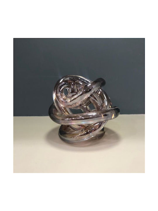 Tabletop Handmade Decorative Murano Blown Glass Knot Pink Gold Iridescent Cqb33102m 11x11cm