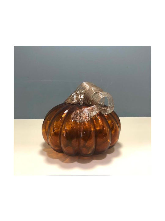 Handmade Honey-Colored Blown Glass Pumpkin 12.5x12.5x10.5cm Cqb81031