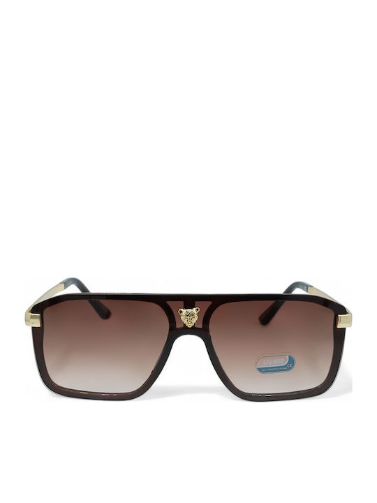 Optosquad Unisex Sunglasses with Brown Metal Frame and Brown Gradient Lens 25222