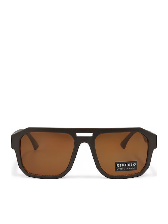Riverio Unisex Γυαλιά Ηλίου με Καφέ Κοκκάλινο Σκελετό και Καφέ Φακό RV52532