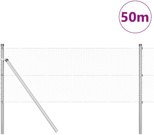 vidaXL Plasă de sârmă Galvanizat Module Gri 0.6x50m