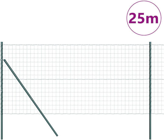 vidaXL Verzinkter Drahtzaun Set Grün 25m