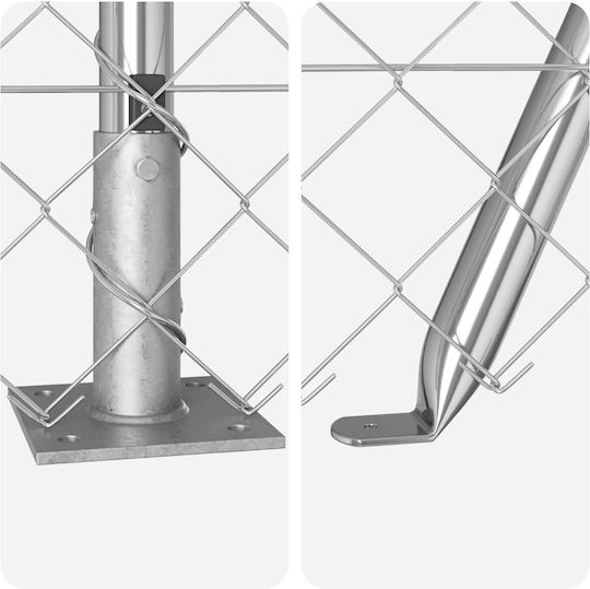 vidaXL Sârmă Ghimpată Galvanizată Module Gri 0.8x25m