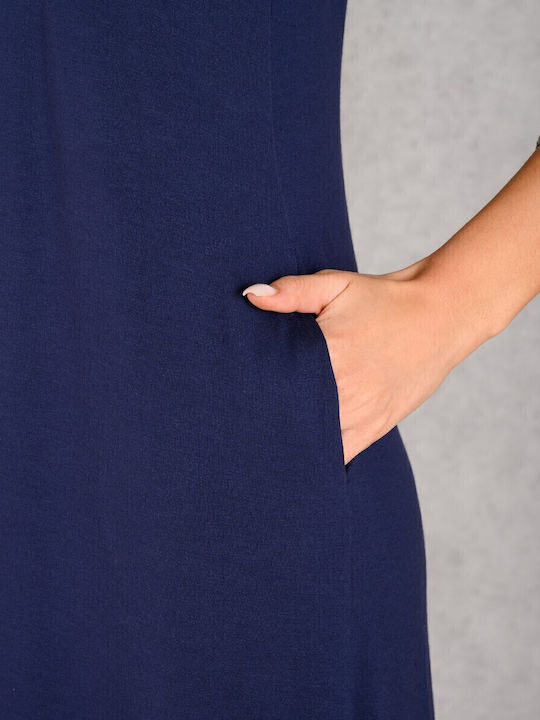 Summer Midi Dress for Wedding - Christening Blue