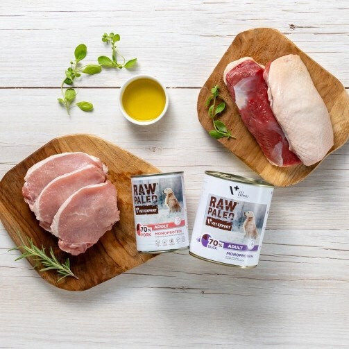 VetExpert Paleo Nasses Hundefutter in Dose mit Schweinefleisch ohne Getreide & Gluten 800gr