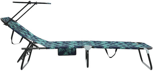 vidaXL Foldable Metallic Beach Sunbed Black 56x190x81cm