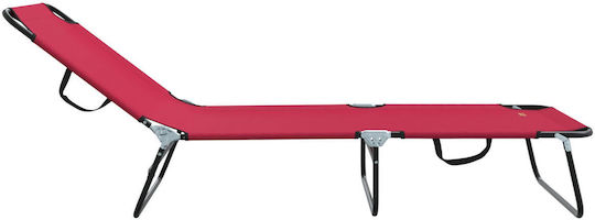 Vidaxl Folding Sunbed 2 Pcs Portable Red Fabric 600d Oxford 56x189x87cm Red
