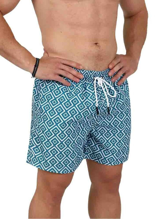 Herren Badebekleidung Shorts Petrol-white Multicolour