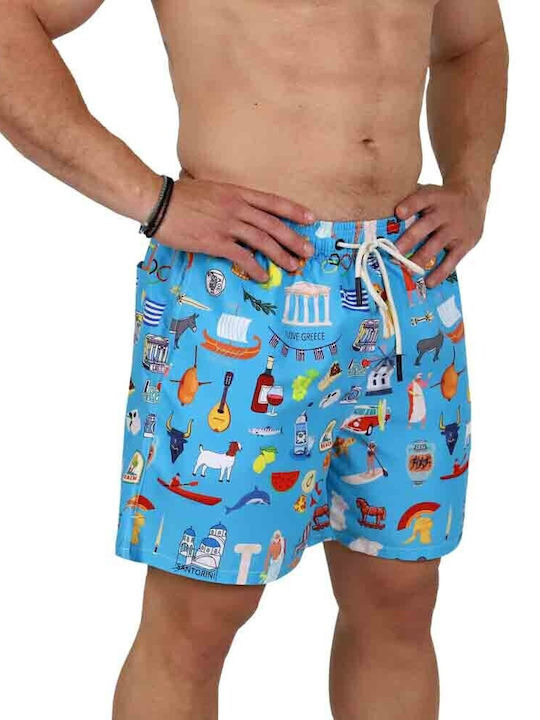 Costum de Baie Bărbați Pantaloni Scurți Multicolor
