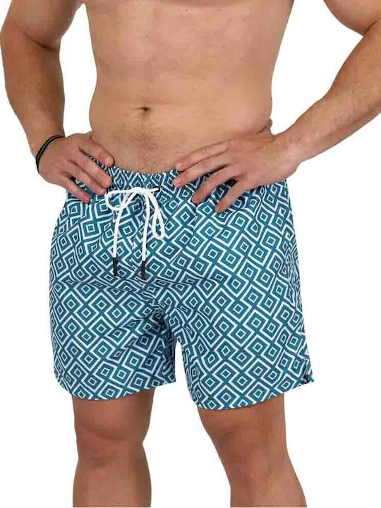 Herren Badebekleidung Shorts Petrol-white Multicolour