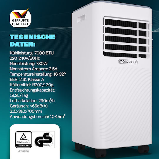Monzana Φορητό Κλιματιστικό 7000 BTU μόνο Ψύξης