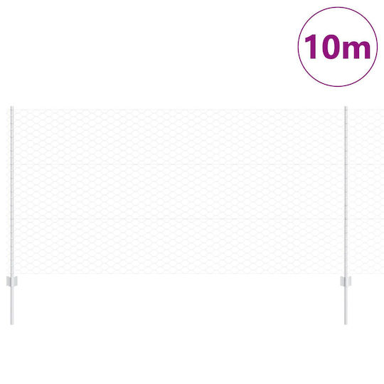 Fence Posts 10 pcs U-channel 120 cm Galvanized Steel Hexagonal Fence 1.2x10 m Galvanized Steel