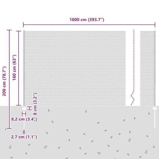 Zaunpfosten 10 Stk. U-Profil 160 cm Verzinkter Stahl Sechseckzaun 1,6x10 m Verzinkter Stahl