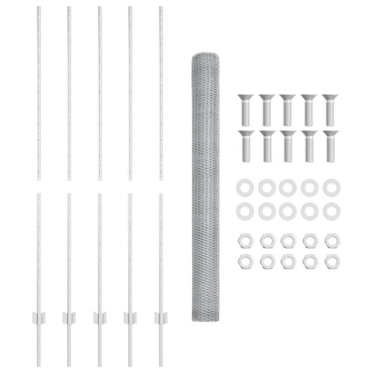 Zaunpfosten 10 Stk. U-Profil 160 cm Verzinkter Stahl Sechseckzaun 1,6x10 m Verzinkter Stahl